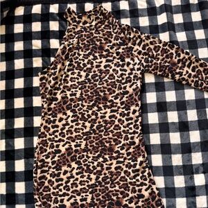 SHEIN Animal Print Long Sleeve Dress